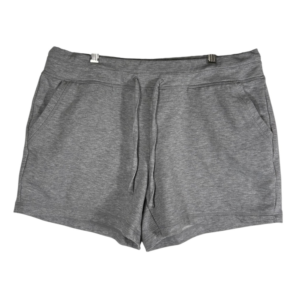 32 Degrees Cool Womens Fleece Shorts Heather Grey Size M Drawstring Pockets